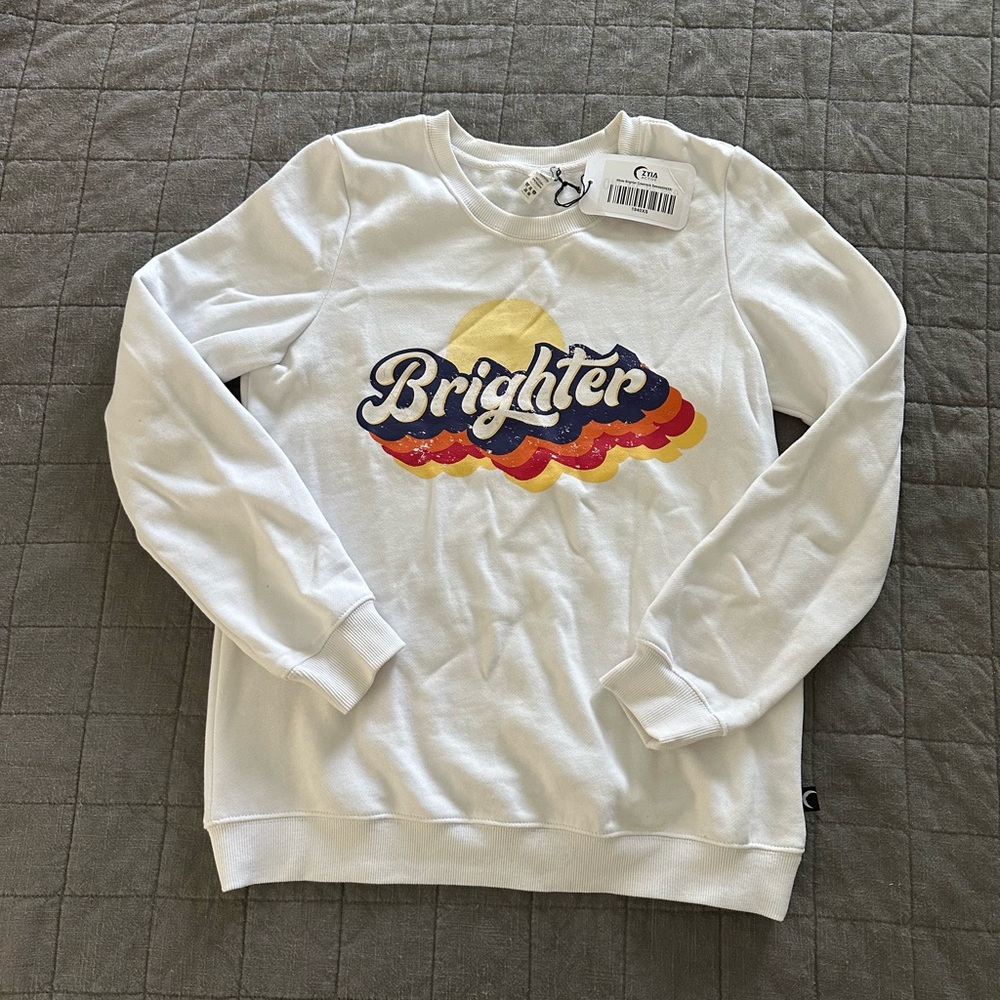 ZYIA Brighter Crewneck Pullover White (NWT)